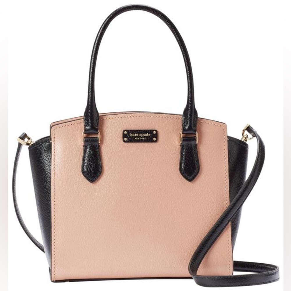 kate spade Blush Pink and Black Leather Satchel